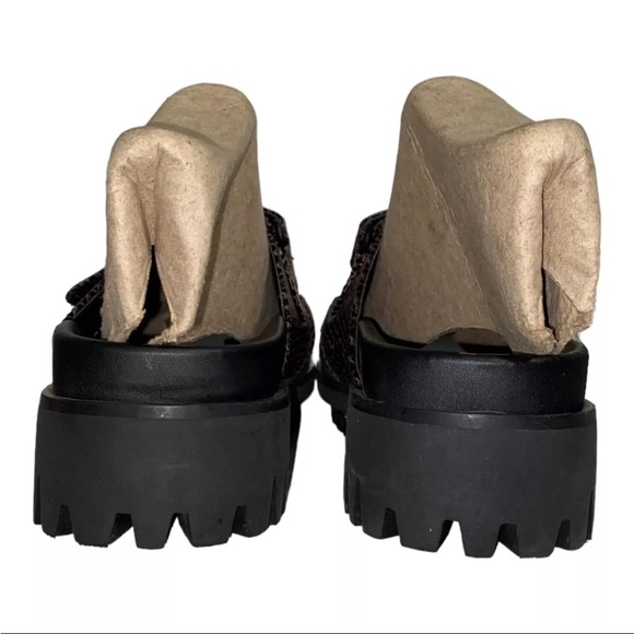 Sam Edelman Sandals Women’s Eliana Chunky Leather Brown Sandel NEW - Picture 5 of 7